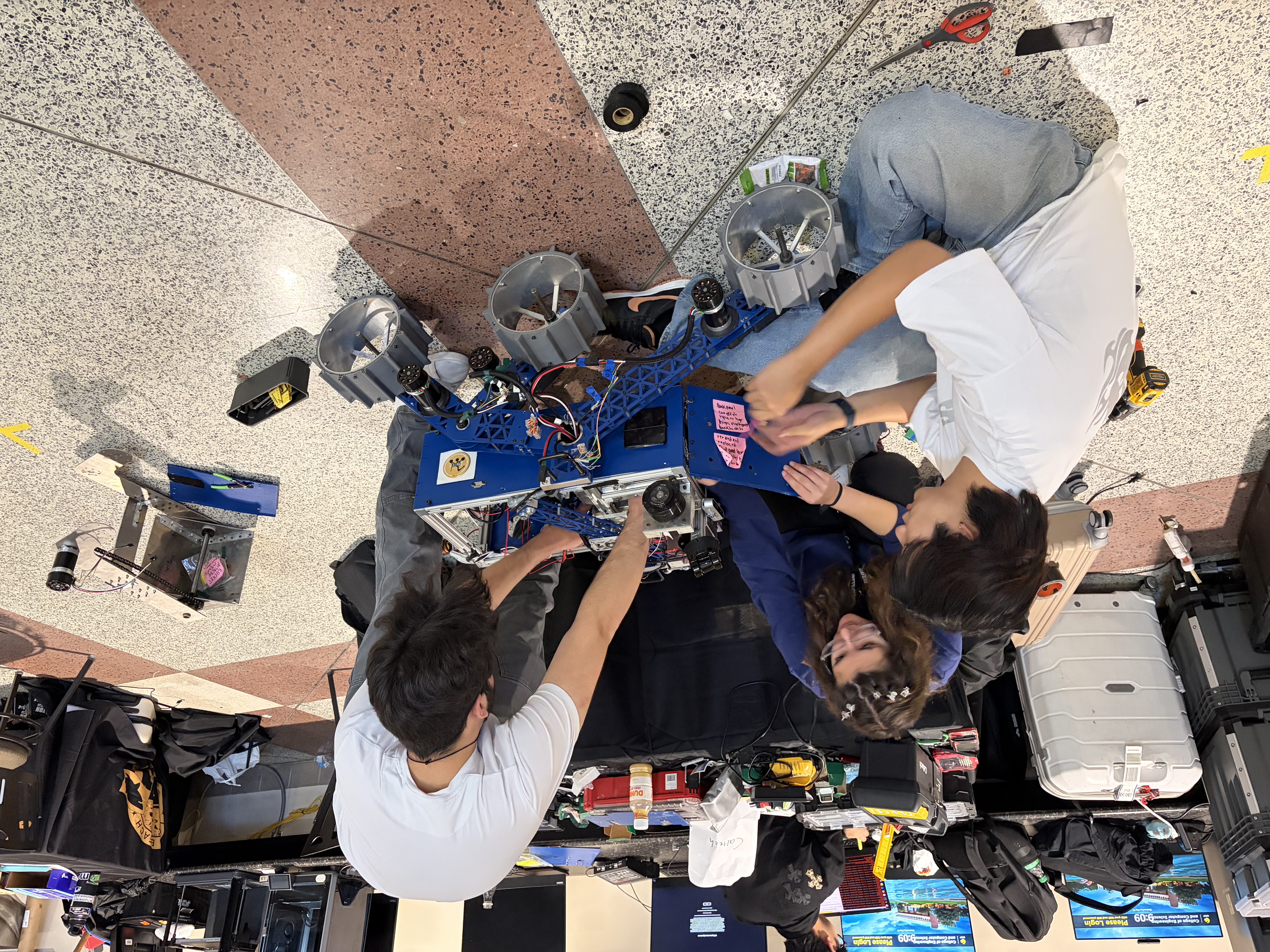 Lunabotics team in the pit at UCF